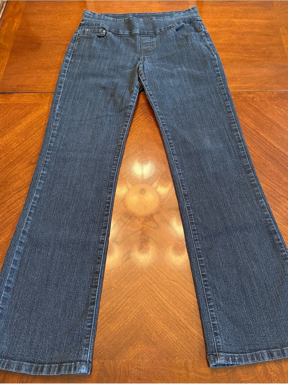 Jag Jeans Jeans 77% Cotton Blue Distressed Bootcut Stretch Jeans Size - 10